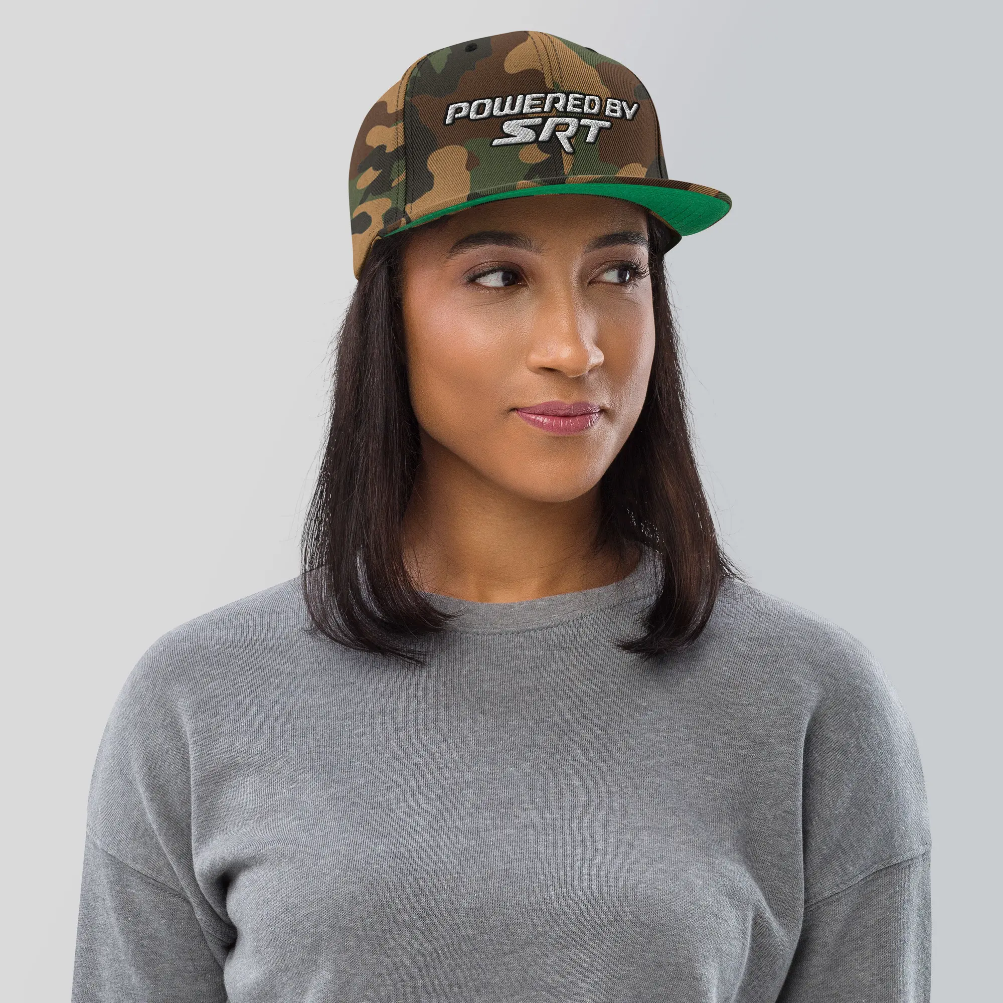 SRT Snapback Hat - High-Profile Embroidery & Adjustable Closure, Classic Fit, Acrylic & Wool Material