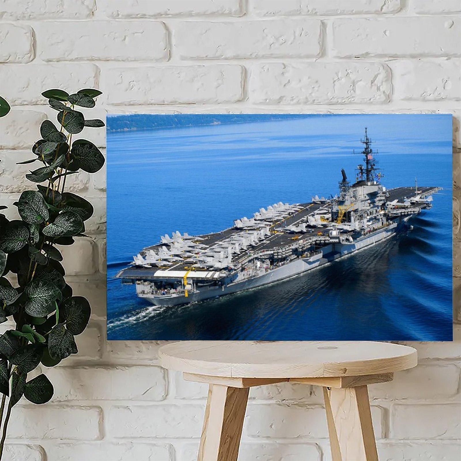 Military Ship Poster USS Midway (CV-41) Poster Decorative Painting Canvas Wall Art Picture Print Modern Family Bedroom Decor
