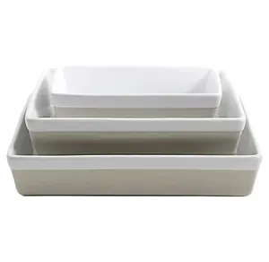 MARTHA STEWART 3-Piece Oven to Table Stoneware Bakeware Set – Baking Dish & Casserole Set – Grey – Durable Oven-Safe Bakeware for Baking and Serving