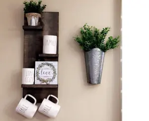 Rustic Shelf with Hooks
