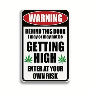 Metal Sign, Creative Warning Tin Sign, Retro Vintage Wall Decor for Home Front Door Kitchen, Room Decor, Home Decor