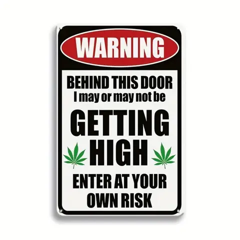 Metal Sign, Creative Warning Tin Sign, Retro Vintage, Wall Decor for Home Front Door Kitchen, Room Decor, Home Decor, Home Decor Products, Vintage Garage Signs