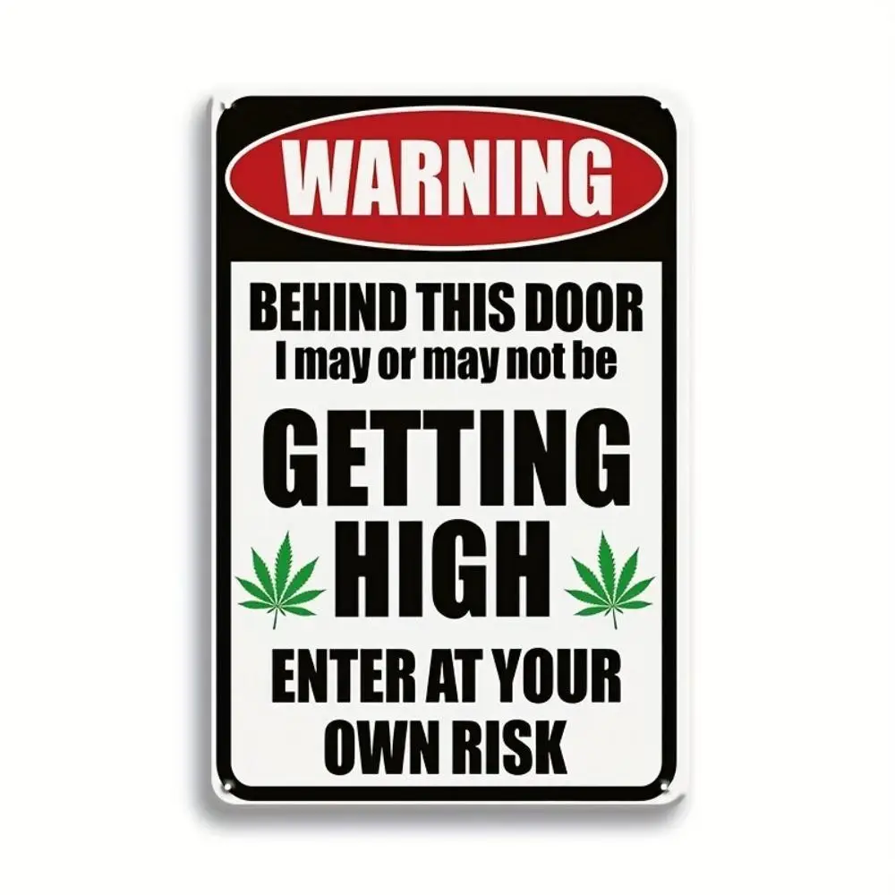 Metal Sign, Creative Warning Tin Sign, Retro Vintage Wall Decor for Home Front Door Kitchen, Room Decor, Home Decor