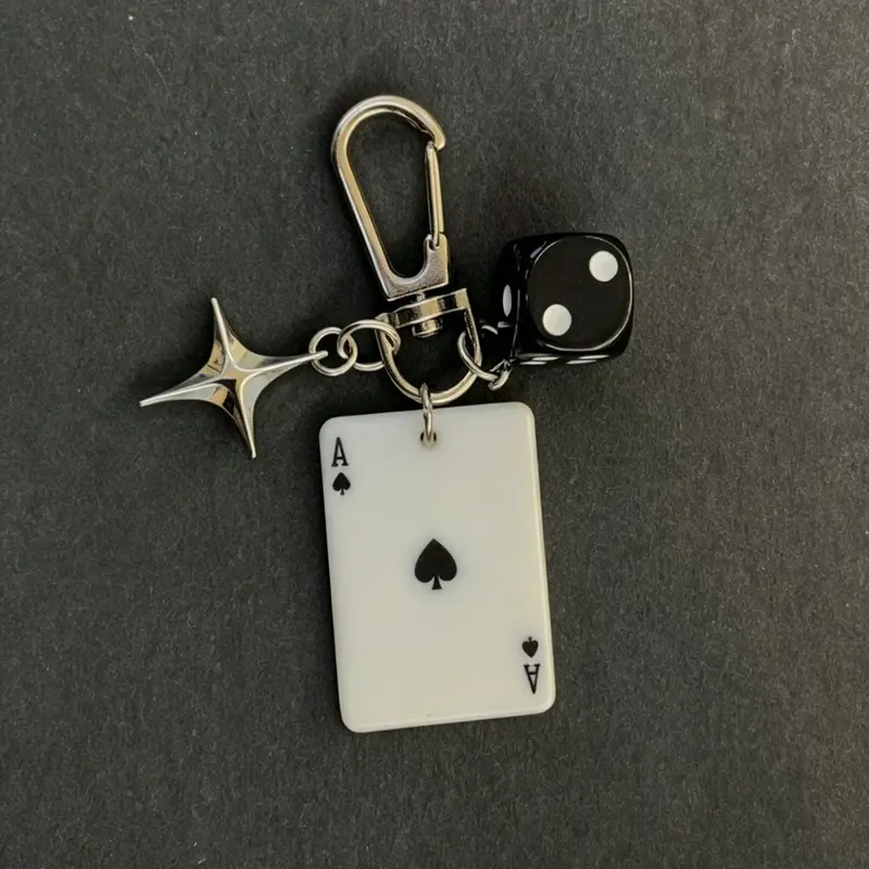 Poker Dice Star Bag Charm, Christmas Gift, Y2K Subculture Accessory, Fade-Resistant, for Bags Keys Earphone Cases, Friend Couple Charms