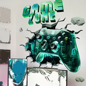 Gaming Controller Wall Stickers for Bedroom and Living Room, Removable Self-Adhesive Game Room Decor, Unique Vinyl Wall Art, Wall Decal