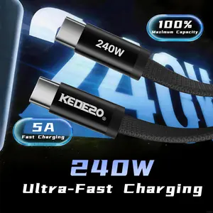 Kedeso 240W 5A Fast Charging Magnetic Coiled USB C Cable, Ultra-Compact Retractable Type C Charger Cord for iPhone 15/16, Samsung, CarPlay, Laptop, Travel, No Tangled Wires