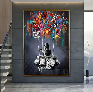 Banksy Balloon Canvas, Balloon Poster, Banksy Art, Wall Art Canvas Design