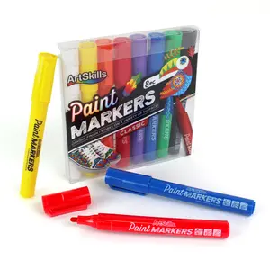 ArtSkills Acrylic Paint Markers 8 Count Waterproof Paint Pens for Rock Painting, Canvas, Wood, Glass, Fabric & DIY Crafts