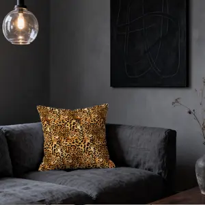 Leopard Print Throw Pillow with Insert, 1 Piece, Vintage Animal Pattern Single-Sided Printed Decorative Pillow, Soft & Stylish Cushion, Perfect for Sofa/Bedroom Decor & Gifting
