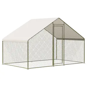Large Metal Chicken Coop, Large Chicken Pen, Chicken Runs for Yard with Waterproof and Anti-UV Cover, Duck Rabbit House Outdoor
