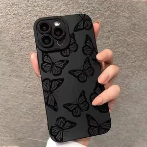 Butterfly Pattern Phone Case, TPU All-inclusive & Drop-resistant Protective Case, Decorative Phone Compatible with iPhone 11 12 13 14 15 Pro Max 15 Plus Protection Transparent Astronaut Durable