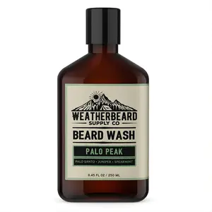 Weatherbeard Supply Co. Palo Peak Beard Wash - Daily Beard Cleanser - Palo Santo, Juniper Berry, Spearmint