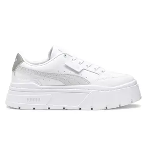PUMA Womens Mayze Stack Platform Lace Up Sneakers Shoes Casual - White