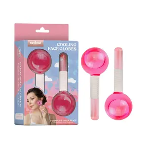 Seeboo 2-Pack Cooling Ice Globes Facial Massage Tool Set for Skincare and Puffiness Treatment