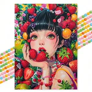 Cartoon Teenage Girl Pattern DIY Diamond Art Painting Without Frame, DIY Decorative Art Picture for Beginner, Home Wall Decoration, Diamond Art Kit