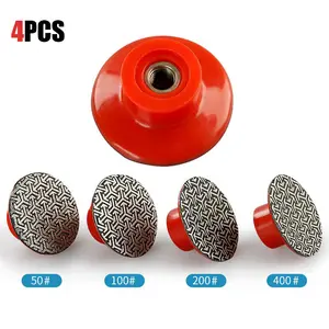 4PCS 2"/50MM Electroplated-Diamond Grinding Pads Fast Removal for Concrete, Stone, Tile & Metal - Angle Grinder Discs 5/8-11 Abrasive Tool