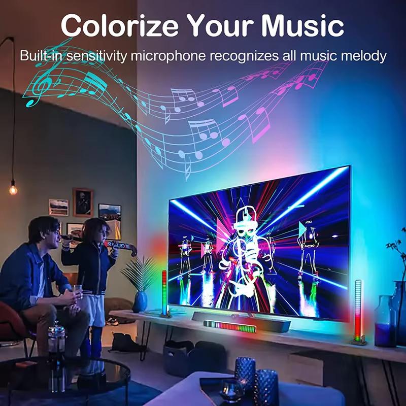 Joytutus USB-powered Decorative Light RGB Voice-controlled Synchronous Rhythm 32 LEDs 12 Modes 5-speed 5-level Brightness Car Desktop Sound Sensing Gaming Esports Party Lighting