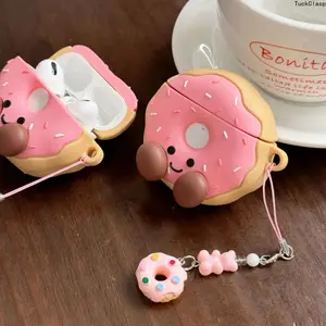 Donut Design Earphone Case for AirPods – Cute Wireless Bluetooth Case, Drop-Resistant & Durable, Fits Pro/Pro2/1/2/3/4 (Shapes Vary by Model), Great for Summer Daily Use