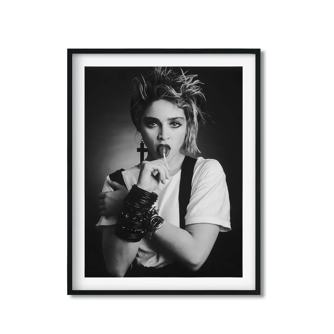 Madonna Lollipop Print, Feminist Fashion Poster, Black and White Wall Art, Vintage Print, Photography Prints, Museum Quality Photo Print