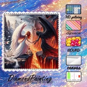 5D-DIY, advanced velvet canvas, diamond art, diamond painting kit, angel dual AB diamonds, fairy dust diamonds, crystal diamonds, perfect home decor, handmade diamond art painting kit, special craft diamond art kit, HD Printing, Round