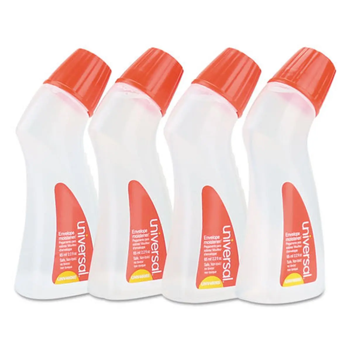 212 MAIN Universal 2.2oz Envelope Moistener with Adhesive Bottle, Clear, Quick Drying, Water-Soluble, Seals Papers - Pack of 4
