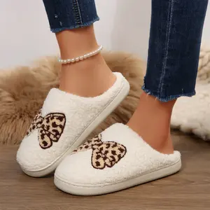 Slippers for Women Holiday Indoor Bedroom Fluffy Warm Slipper Winter Soft Cozy Home Non-Slip Soft Plush Slip-on House Shoes Springfresh