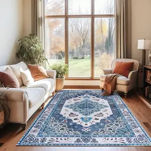 JAKOLIVE Rectangular gemstone blue gray Tapestry Floor Carpet with Versatile Home Decor, Machine Washable, Suitable for Living Room, Bedroom, Hall, Bathroom, Kitchen, Laundry Room Eye-Catching Artistic Abstract Area Rug for Living Room