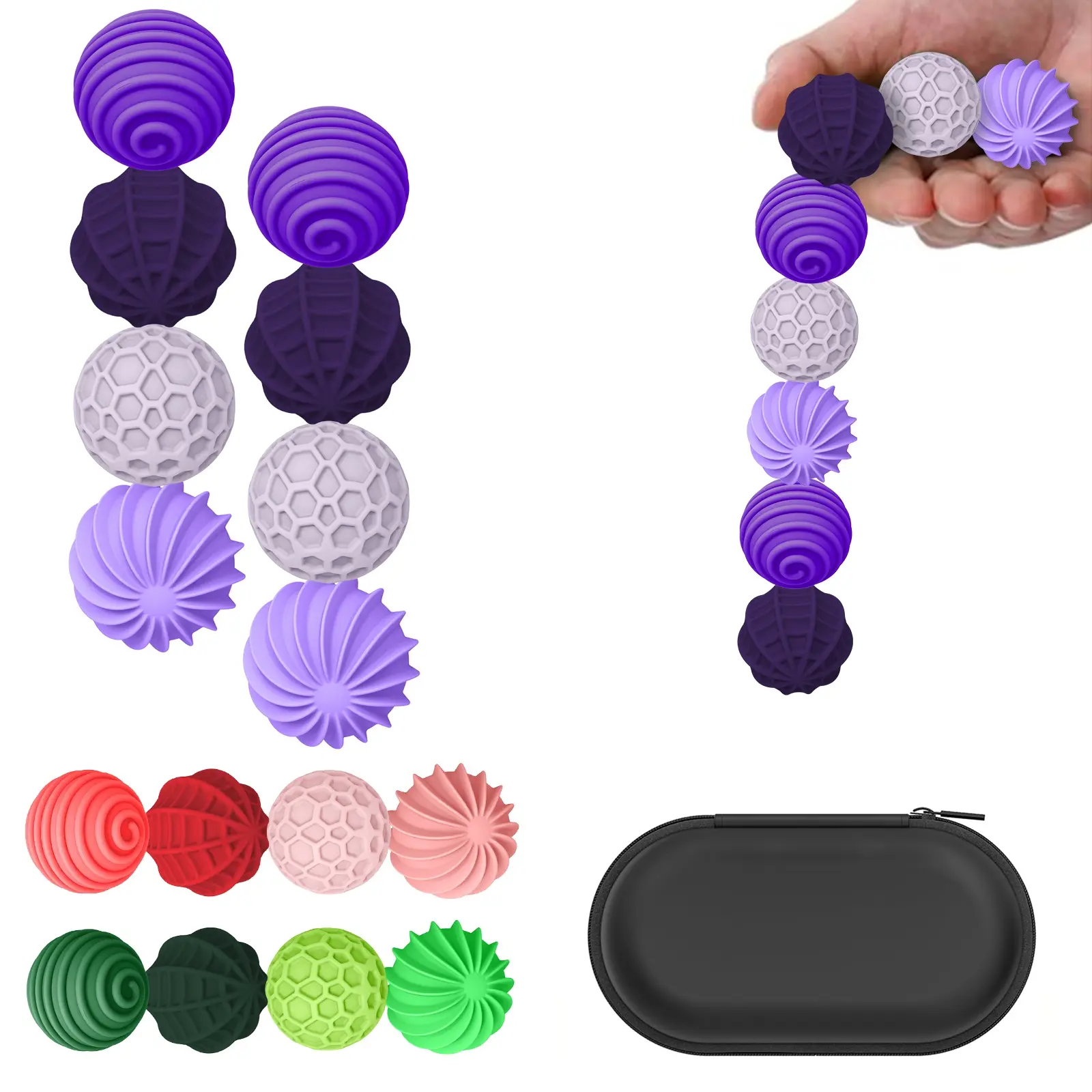 Magnetic Silicone Sensory Fidget Balls Magnet Balls Stress Ball Set Fidget Toys for Teens Adult ADHD Autism Anxiety Stress Relief Fidgeting Gadgets Decompression Gift Office Desk Christmas Gift