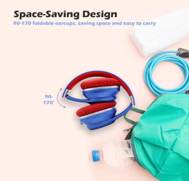 NC15 Noise Cancelling Headphones Bluetooth Over-Ear Headset with Mic for Teens, Adults Online Class/Home Office/TV/PC/Phone