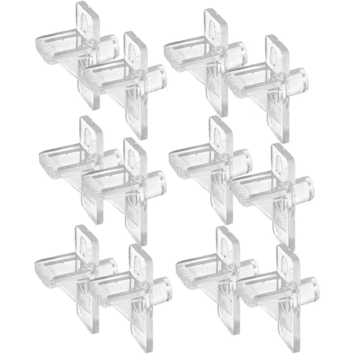 (50 Pcs) U 10136 Shelf Support Peg for Kitchen Cabinet Closet Bookcase Shelves,1/4 Inch,5 lb Load Capacity,Clear Plastic Shelf Pins