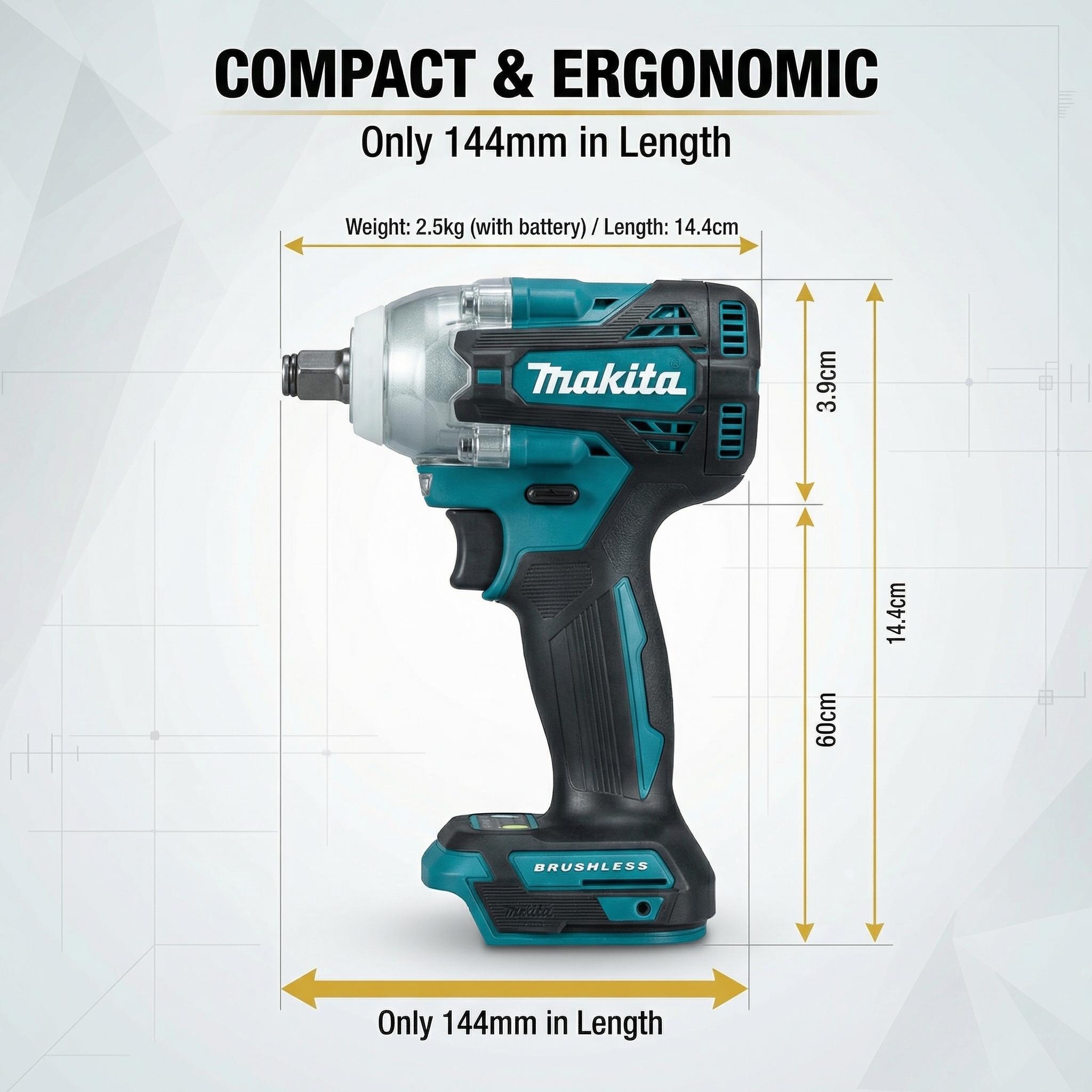 Makita DTW300 Impact Wrench – High Performance 18V Tool, 4 Mode Speed Control, Designed for Construction, Mechanical Repair and Fastening Jobs