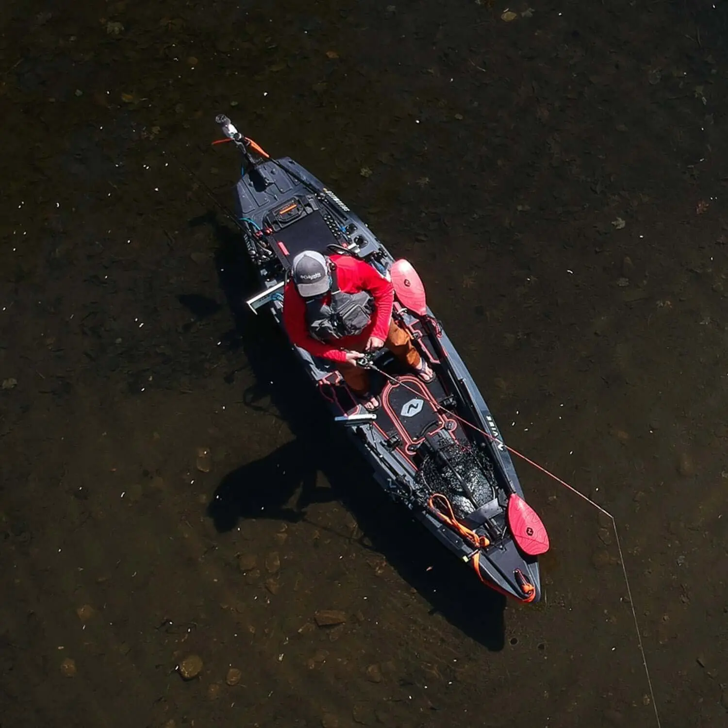 Shearwater 125 Fishing Kayak - Versatile Pedal Paddle Power - Customizable Summit Seat - 12'6" Hull - 8 Gear Tracks - Dual Power Pole Mounts - All-Day Comfort - Multi-Mode Power - Unshakable Stability