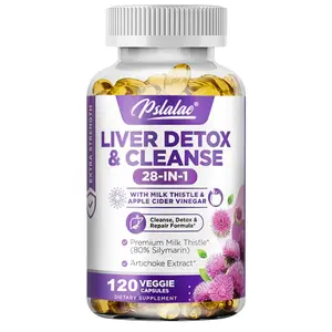 Pslalae - 28-in-1 Liver Cleanse Detox Formula - Silymarin, Artichoke Extract, Dandelion - Cleanses, Detoxifies & Restores - Vegetarian Capsules
