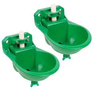 2-Pack Touch Valve Plastic Water Bowl for Sheep & Cattle | Farm Animal Drinking Equipment, Non-Electric, Plastic Material
