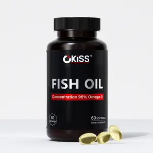 Okiss Fish Oil Supplement 95% Concentrated Omega-3 w/Ultra High EPA & DHA, Burpless Mini Softgels | Supports Heart, Brain, Skin, Eye & Joint Health | IFOS 5-Star Certified