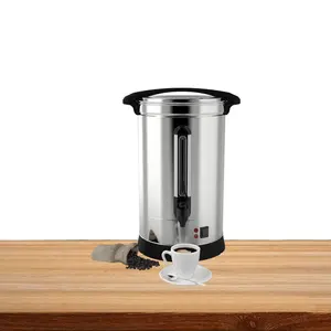 GARVEE 100 Cup Commercial Coffee Maker, [Quick Brewing] [Food Grade Stainless Steel] Large Coffee Urn Perfect For Church, Meeting rooms, Lounges, and Other Large Gatherings-14 L,Silver