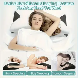 No More Aches Neck Pillow for Pain Relief, Adjustable Cervical Pillow for Neck Support with Armrest, Odorless Ergonomic Contour Memory Foam Pillows,Orthopedic Bed Pillow for Side Back Stomach Sleeping