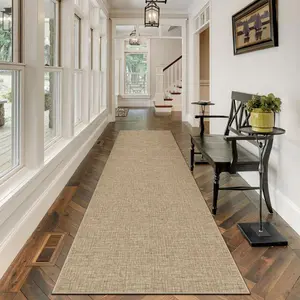 Modern Boho Style Geometric Pattern Runner Rug, Non-slip Soft Floor Mat, Decorative Carpet for Home Living Room Bedroom Kitchen Study Room