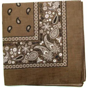 Novelty Bandanas Paisley Cotton Bandanas (Brown 22 X 22 in)