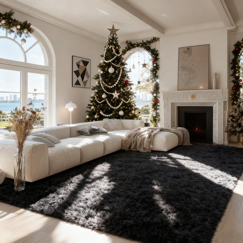 Super Soft 8x10 Feet Thickened Fluffy Area Rug for Living Room Plush Shaggy Mat for Bedroom Faux Fur Home Decor Mat