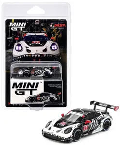 Mini GT 1:64 Porsche 911 GT3 R #77 AO Racing 2025 IMSA Petit Le Mans Skeleton Rexy Limited Edition MGT01143