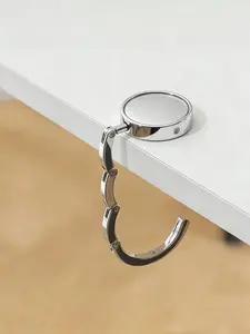 1 Pc Foldable Bag Hook, Zinc Alloy Purse Hanger, Adhesive-Free Table Hook for Handbags, Desk Organizer for Women, Bag Accessory