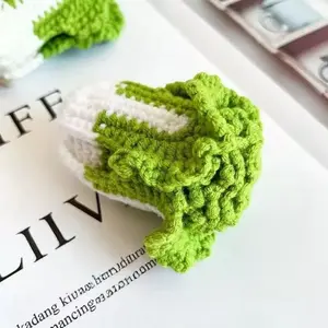 Wealthy Cabbage Keychain Knit Pendant, Handmade Crochet Doll Bag Charm, Small Gift Accessory, Unique Crafted Decoration