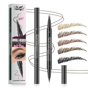 Eyebrow Pencil 2-in-1 Dual-Ended Eyebrow Pen with Precise Brush-Tip,  Microblading Eyebrow Pen for Natural Hair-Like Brows, Long Lasting Cosmetic