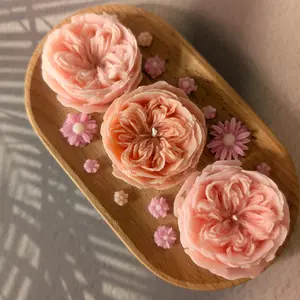 Candle Pink Austin Rose Candle, Handmade Candle Flower, Soy Wax Decor Ornaments Decoration Freshener giant