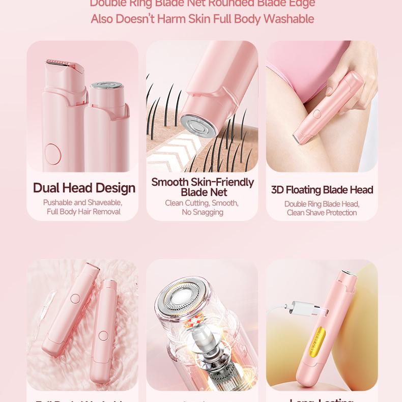 OES Electric Hair Remover Painless Epilator for Women, Portable Facial & Body Shaver for Lip, Chin, Arms & Legs, USB Rechargeable Shaver for Home & Travel