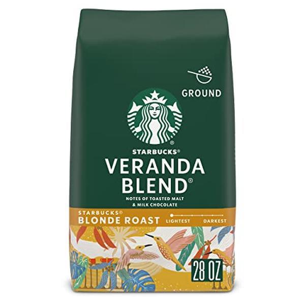Starbucks Ground Coffee, Starbucks Blonde Roast Coffee, Veranda Blend, 100% Arabica, 1 bag (28 oz)