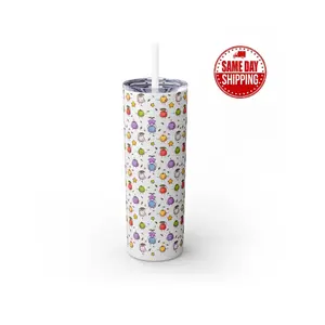 Stardew Valley Junimo Tumbler With Straw 20oz Stainless Steel Double Wall Insulated BPA-Free Matte UV Print Finish Game Gift
