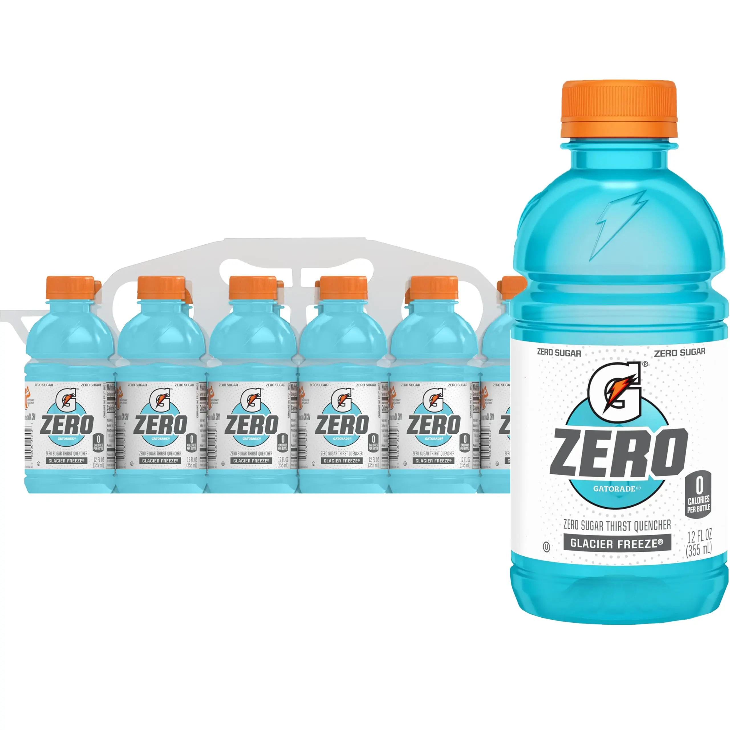0 Sugar Electrolyte Sports Drink, Glacier Freeze Flavor, 12 oz Bottles, 12-Pack for Rehydration