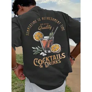 SU ER Men's Fashionable Printed Short Sleeve T-Shirt |   Exquisite Design |   Essential For Summer |   Easy To Match, Showcasing Your Style